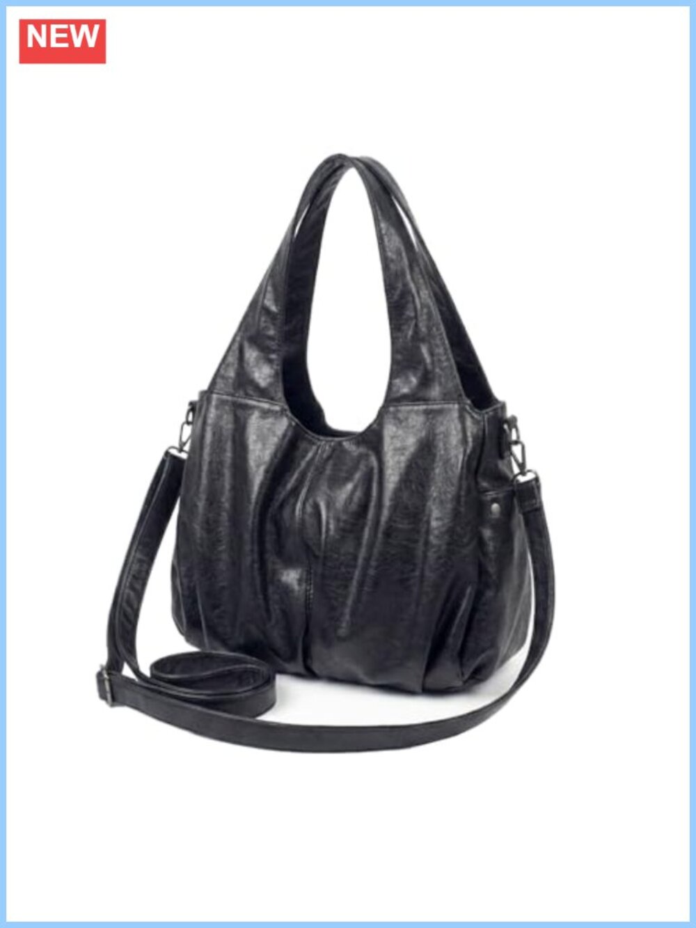 Vintage Soft Faux Leather Hobo Bag Women Large Slouchy Shoulder Purse Crossbody